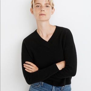 Madewell Black V-Neck Cashmere Sweater